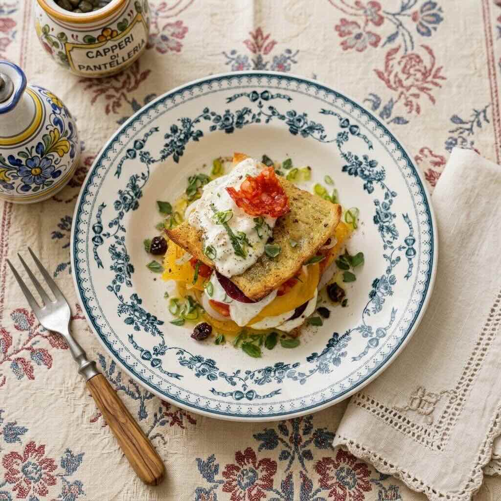 Assiette de lasagnes fraîches maison